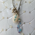 Stainless steel necklace with real seashell