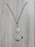 Layered mermaid necklace with attached bead choker