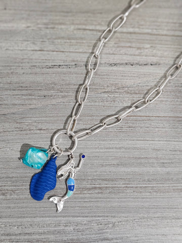 Mermaid necklace with stone charm