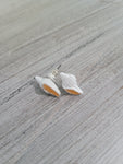 White seashell earrings with surgical steel post
