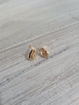 Gold color seashell earrings with surgical steel post