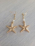 Starfish gold color earrings