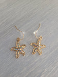 Starfish gold color earrings