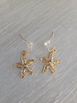 Starfish gold color earrings