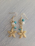 Gold color starfish earrings