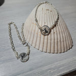 Real seashell necklace and bracelet set