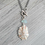 Stainless steel necklace with real seashell charm