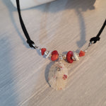 Double cord necklace with real seashell