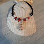 Double cord necklace with real seashell