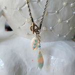Stainless steel necklace with real seashell