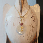 Cord necklace with real seashell initial charm